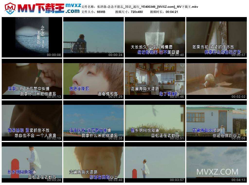 张津涤-念念不能忘_国语_流行_YE400349